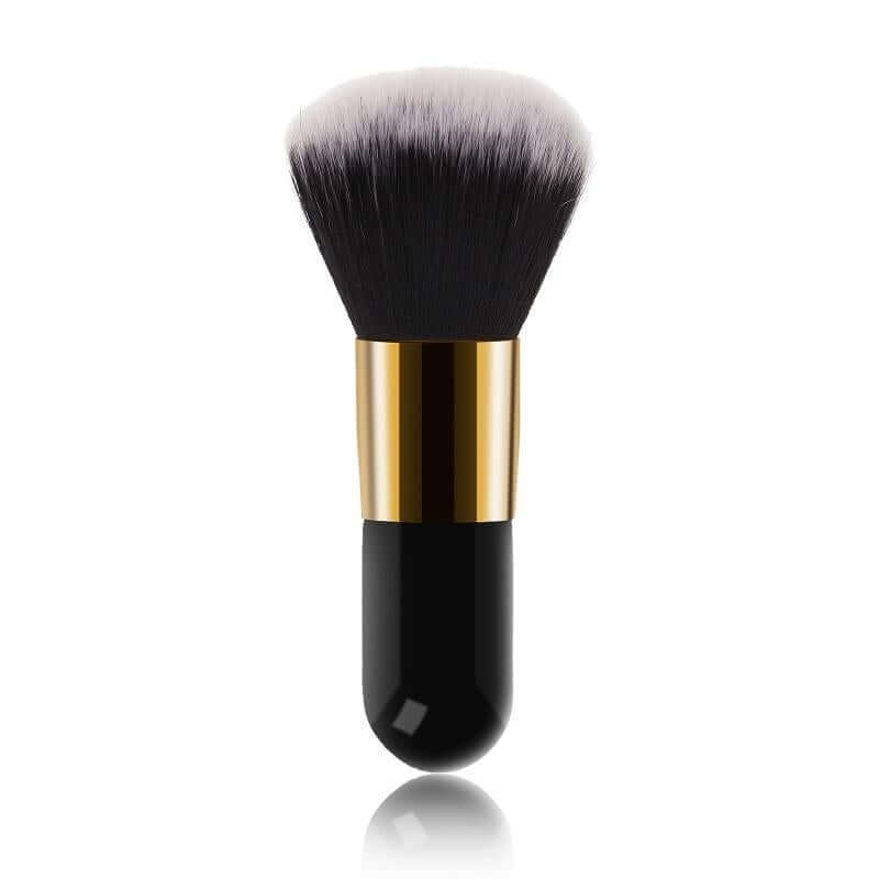 Face makeup brush with soft dense bristles on a neutral background