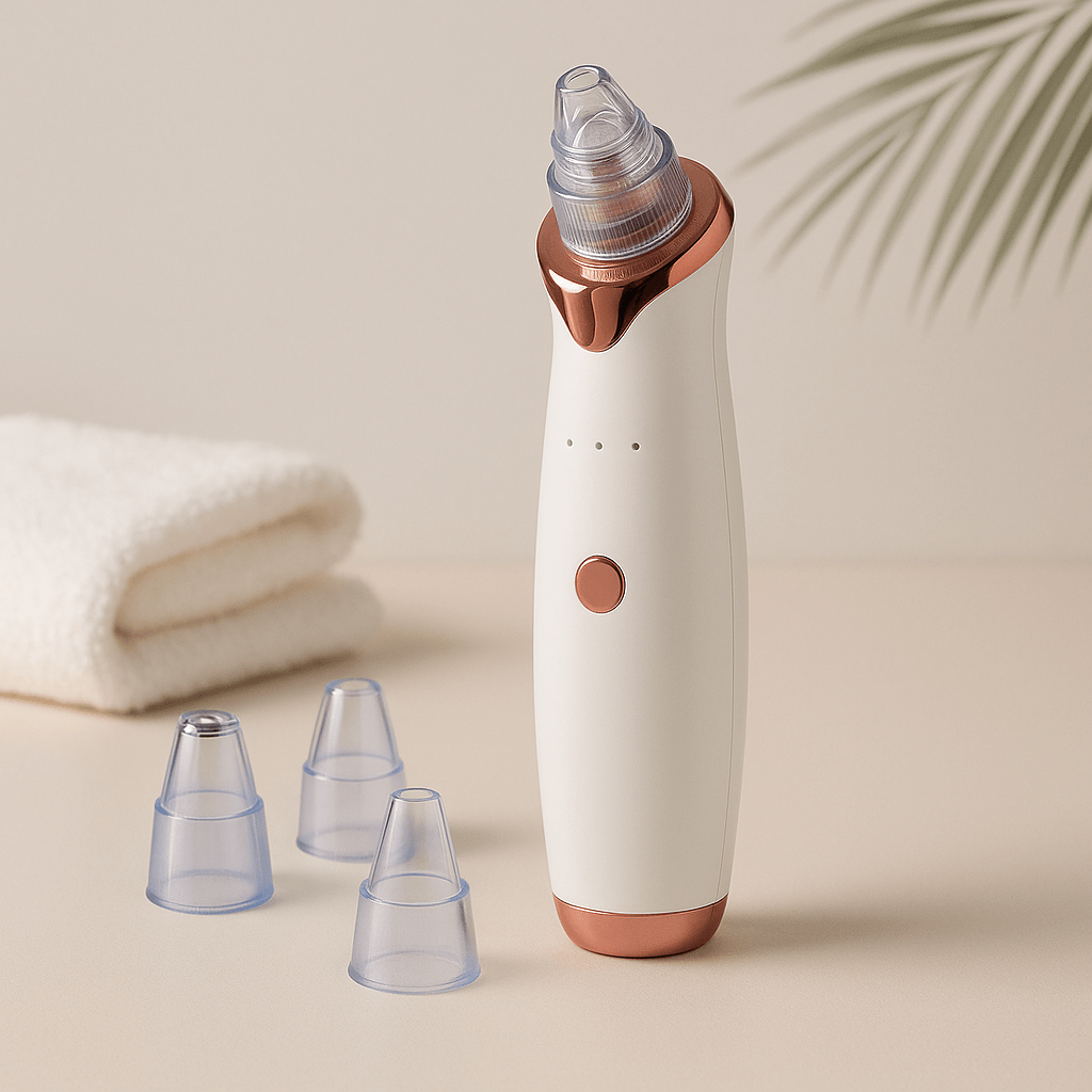blackhead remover vacuum displayed on a neutral background