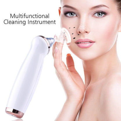 blackhead remover vacuum gliding across the nose area